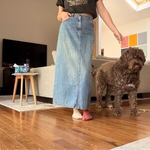 Vintage 90’s Jones Jeans Light Wash Denim Maxi Skirt